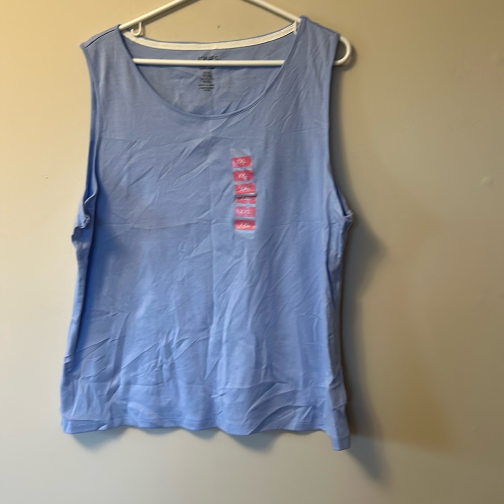 Jones New York teeshirt size XXL pale blue sleeveless tags still attached